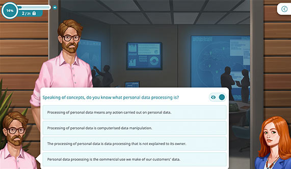 Personal data processing - GDPR Challenge serious game - Gamabu